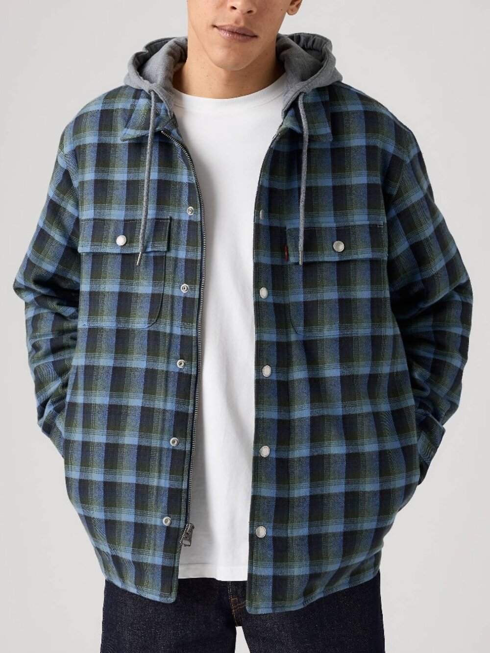 Levi's Hooded Sherpa Flannel Shirt Jacket XXL